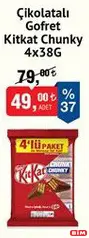 NESTLE KİTKAT CHUNKY ÇİKOLATALI GOFRET 4X38 G NESTLE KİTKAT CHUNKY ÇİKOLATALI GOFRET 4X38 G